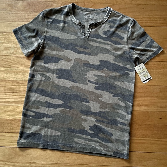 Lucky Brand Venice Burnout Camo Henley 